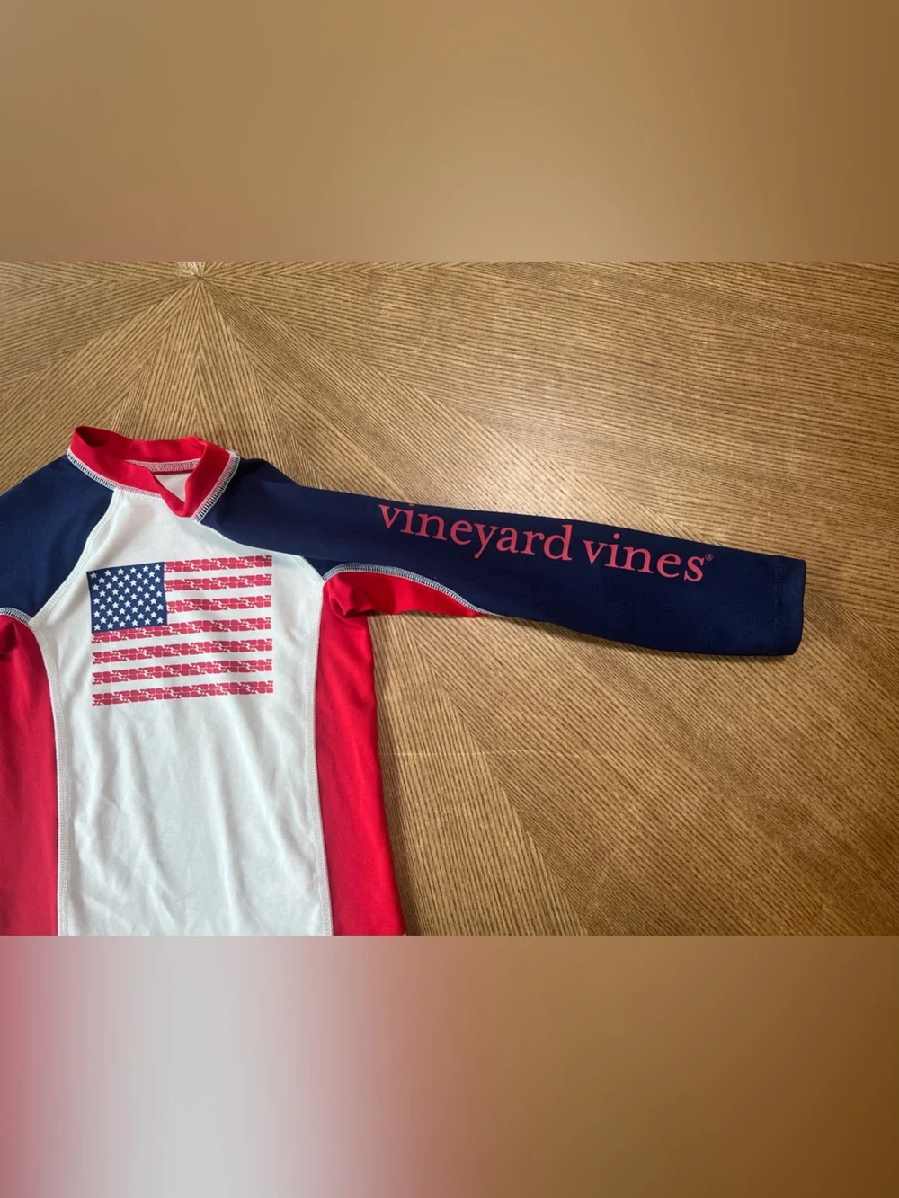Vineyard Vines USA flag toddler swim top/rashgaurd size 3T
